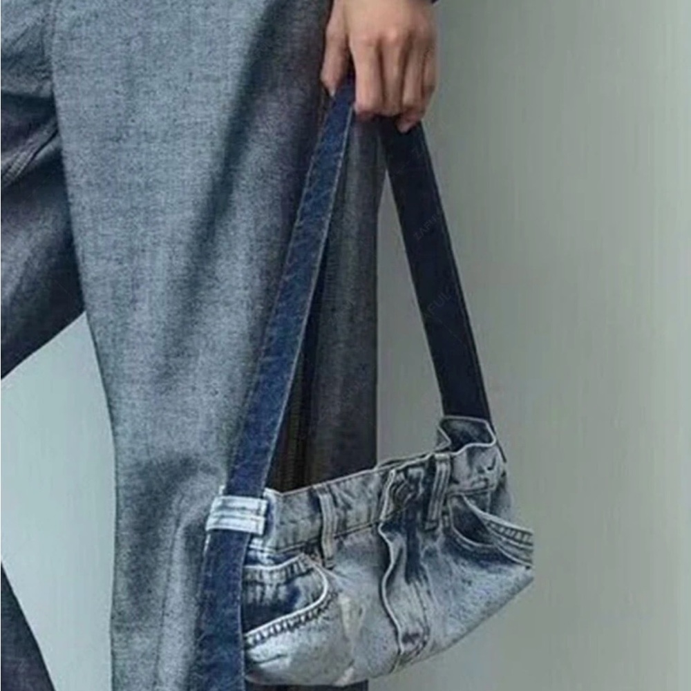 Denim Shoulder Bag - Picture 2 of 9